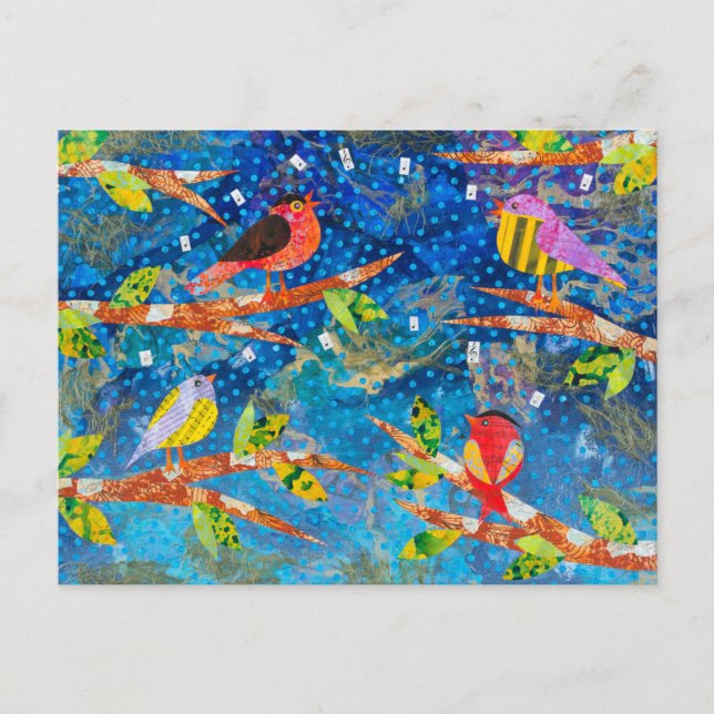 Postal Aves de la Canción de la Noche (Anverso)