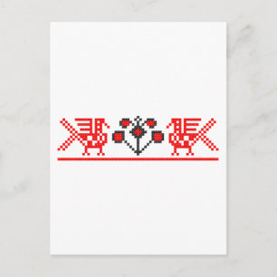 Postal Aves de punto cruzado