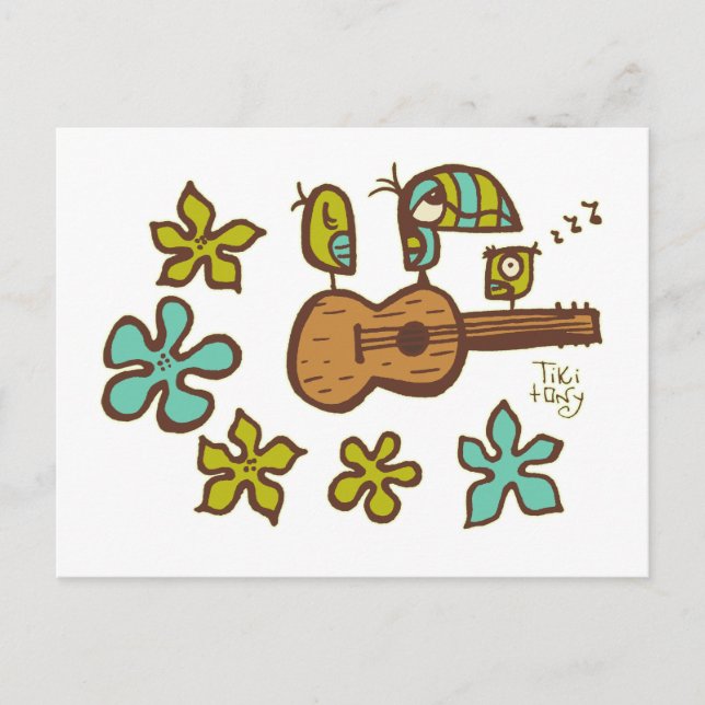 Postal Aves de Ukulele por Tiki Solo (Anverso)