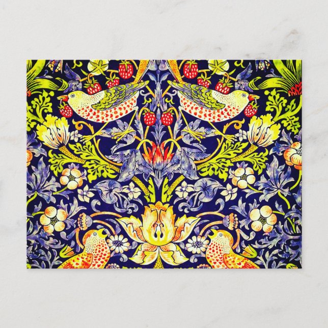 Postal Aves del ladrón de fresas William Morris (Anverso)