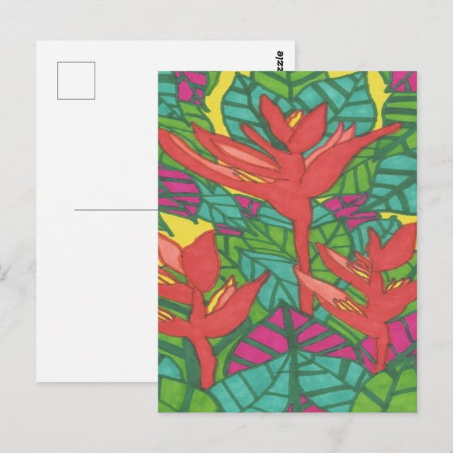 Postal Aves del paraíso de la jungla tropical (Anverso / Reverso)