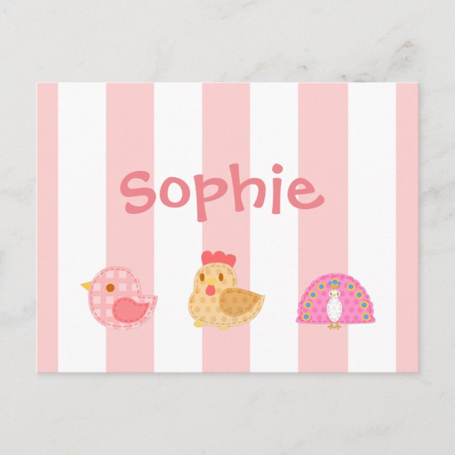 Postal Aves dultas y cortas (Anverso)