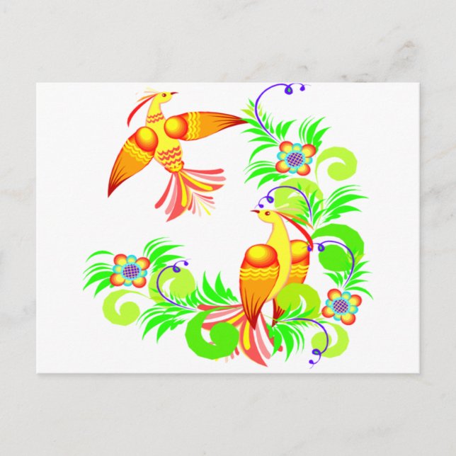 Postal Aves en color (Anverso)