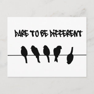 Postal Aves en un alambre - se atreven a ser diferentes