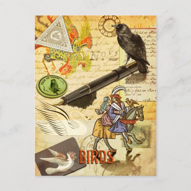 Postal "Aves" Lenormemente y Postcard (Anverso)