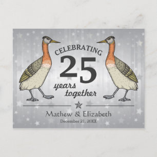Postal Aves Lindas Plata Personalizada Aniversario de Bod