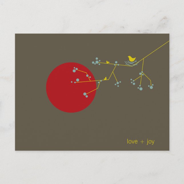 Postal Aves Nantes Y Bebé Familiar Gracias Postcard (Anverso)