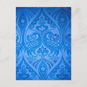 Postal Aves pavos reales orientales azules