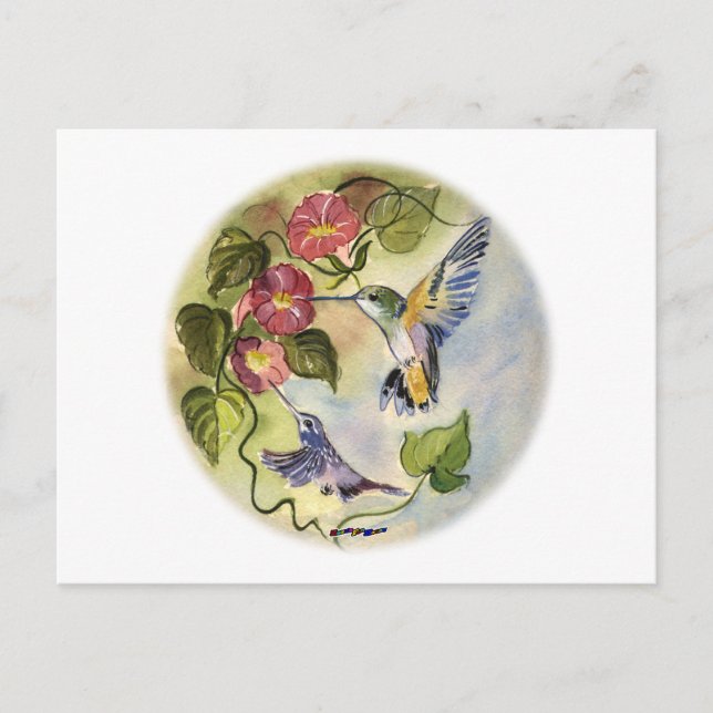 Postal Aves que zumban (Anverso)