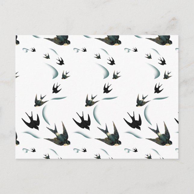Postal Aves Tragadas Vintage Arte (Anverso)