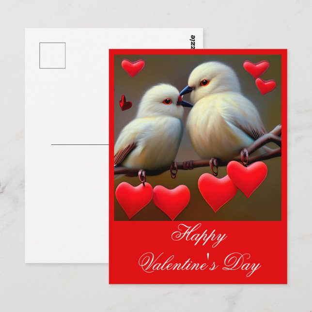 Postal Aves valentinas (Anverso / Reverso)