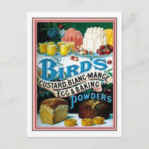 Postal Aves Vintage Custard, Huevo Blanc-Mange Y Po De Ho
