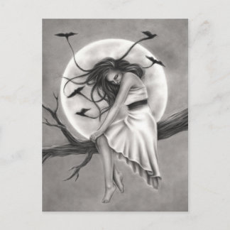 Postal Aves voladoras de tranquilidad Mujer Postcard