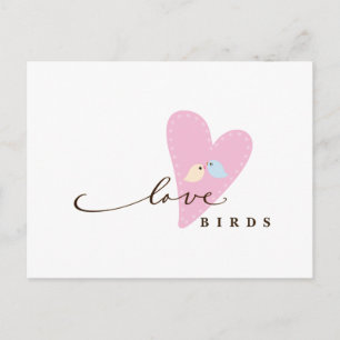 Postal Aves y Corazón de Amor