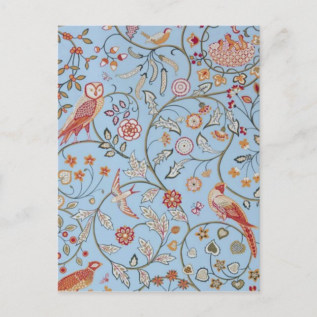 Postal Aves y flores, William Morris (Anverso)