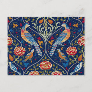 Postal Aves y flores, William Morris