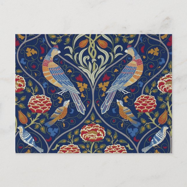 Postal Aves y flores, William Morris (Anverso)