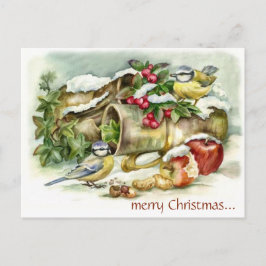 Postal Aves y manzanas de época en el post de los Navidad