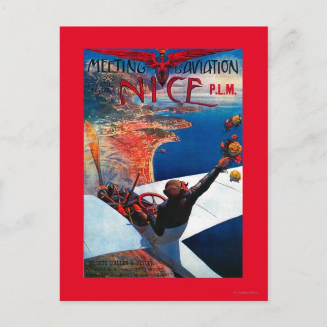Postal Aviación de D de la reunión en Niza, poster de (Anverso)