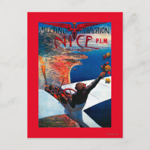 Postal Aviación de D de la reunión en Niza, poster de