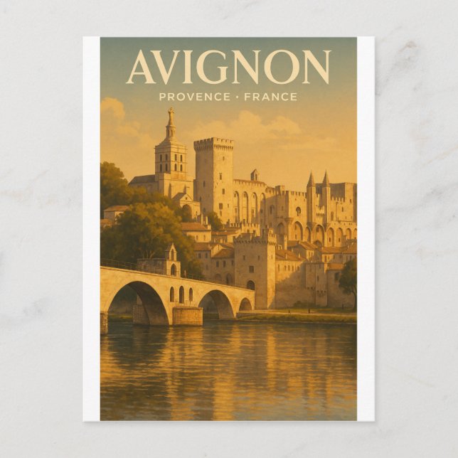 Postal Avignon Provenza Francia viaje (Anverso)