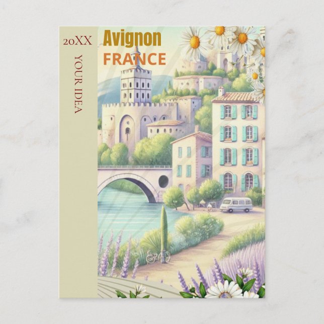 Postal Avignon Travel Printable Poster - FranceTravel Pos (Anverso)