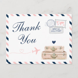 Postal Avión Aerolínea Viajes Boda Ducha Gracias