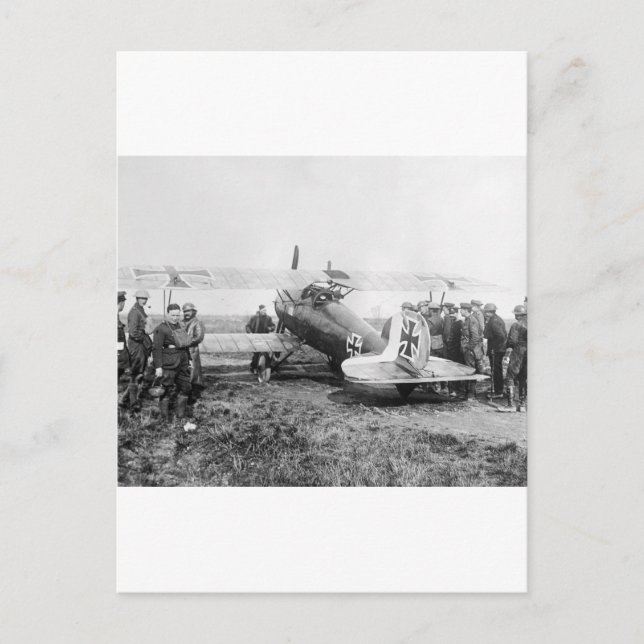 Postal Avión alemán de combate de la Primera Guerra Mundi (Anverso)