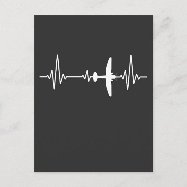 Postal Avión de aviación piloto Guay Heartbeat (Anverso)