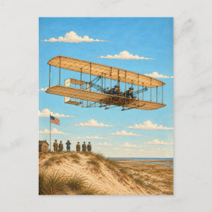 Postal Avión de los Hermanos Wright sobre Kitty Hawk
