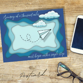 Postal Avión de papel | El viaje comienza con un solo