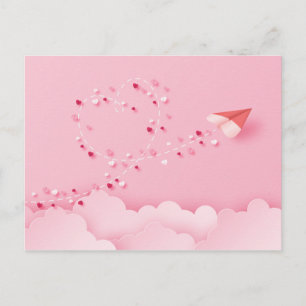 Postal Avión de papel recortado