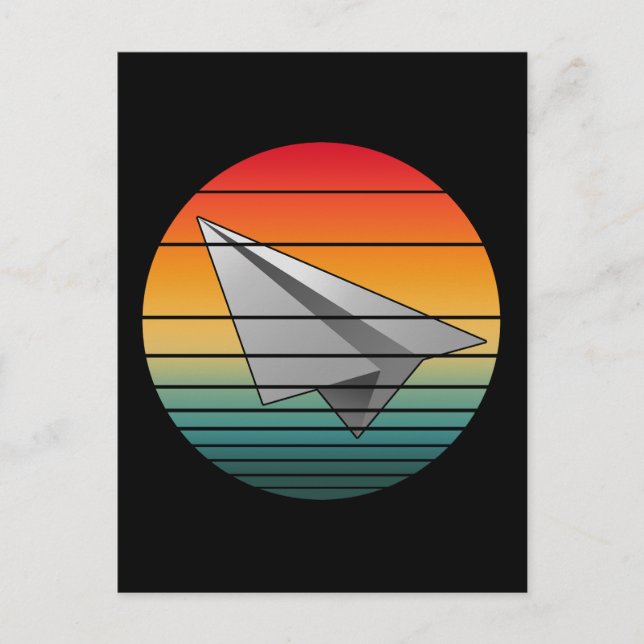 Postal Avión de papel vintage (Anverso)