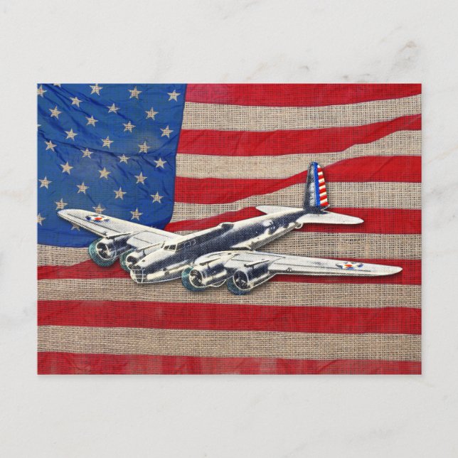Postal Avión estadounidense Vintage WII (Anverso)