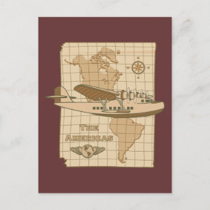 Postal Avión retro