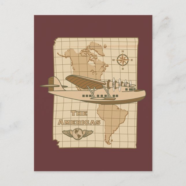 Postal Avión retro (Anverso)