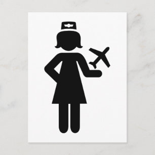 Postal Avión Stewardess