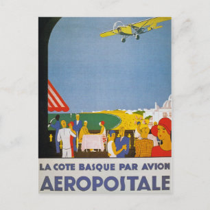 Postal Avión vasco de La Cote