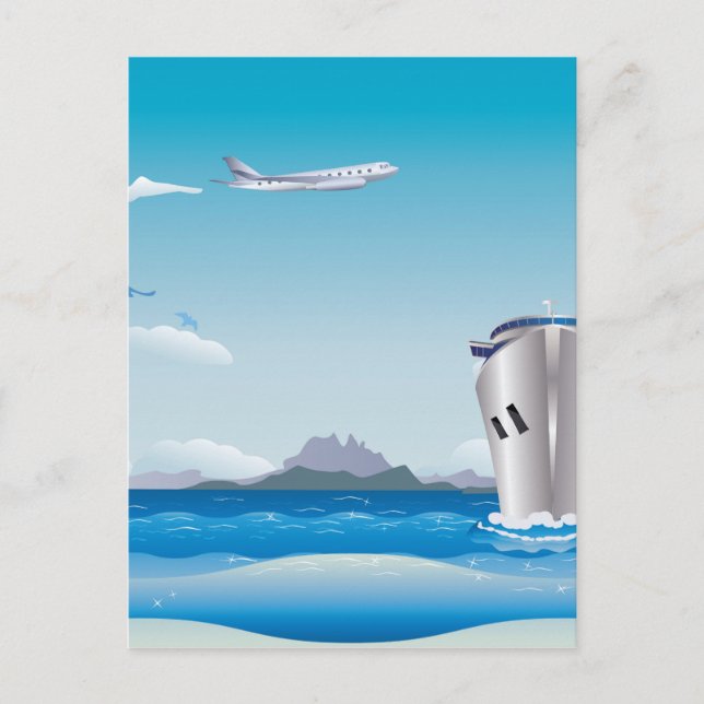 Postal Avión y barco 2 (Anverso)