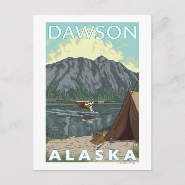 Postal Avión y pesca de Bush - Dawson, Alaska (Anverso)