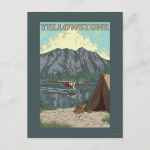 Postal Avión y pesca de Bush - Nacional de Yellowstone