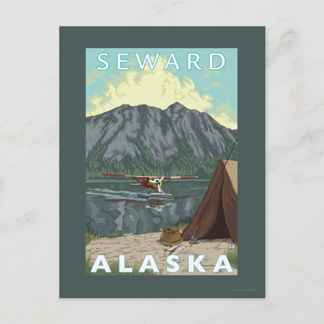 Postal Avión y pesca de Bush - Seward, Alaska (Anverso)