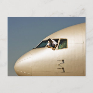 Postal Avión y piloto