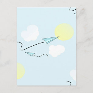 Postal aviones de papel