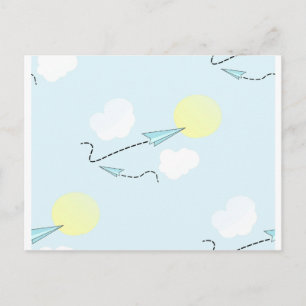 Postal aviones de papel