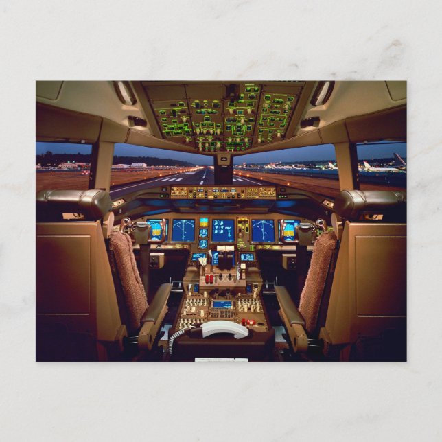 Postal Aviones de reacción comerciales Interior de Cockpi (Anverso)