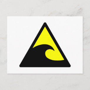 Postal Aviso al Rótulo de la ola del tsunami
