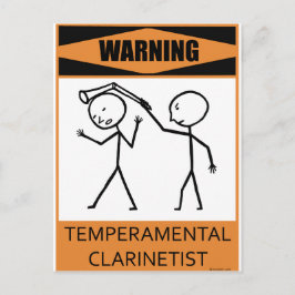 Postal Aviso Clarinetista Temperamental