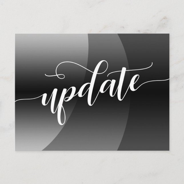 Postal Aviso de actualización de Boda pospuesto de curvas (Anverso)