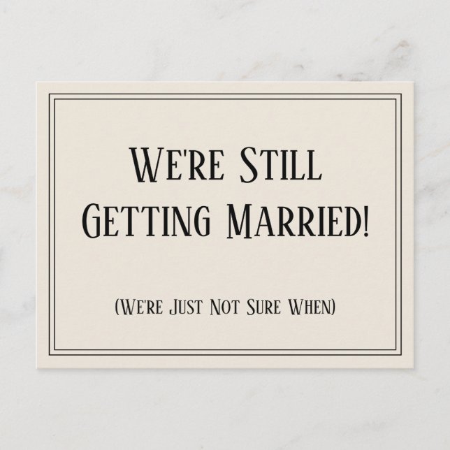 Postal Aviso de actualización de Boda postergado de crema (Anverso)